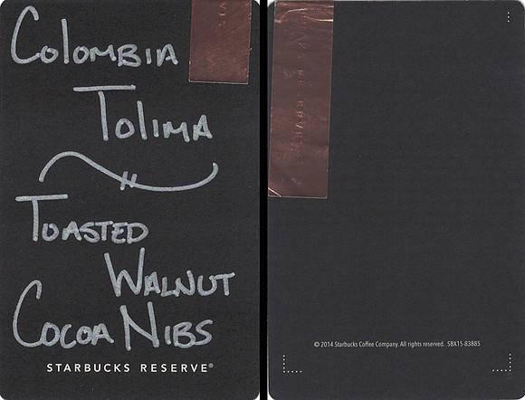 2014 COLOMBIA TOLIMA - HANDWRITTEN