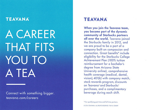 2016 TEAVANA - A CAREER THAT FITS YOU TO A TEA