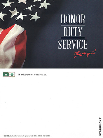 2018 HONOR DUTY SERVICE - POSTCARD