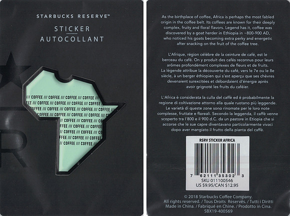 RESERVE STICKER - AFRICA - 2018