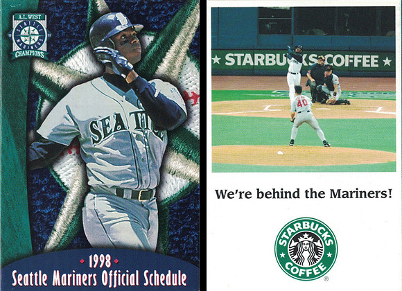 1998 MARINER'S SCHEDULE - KEN GRIFFEY JR