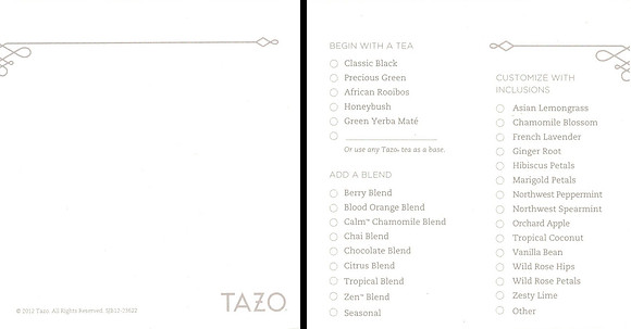 2012 TAZO CUSTOMIZATION