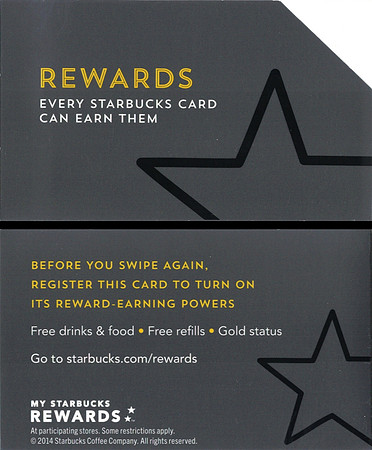 2014 REWARDS - EVERY STARBUCKS CARD CAN EARN THEM