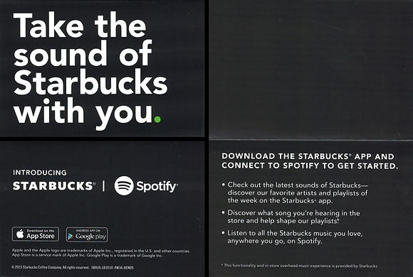 2015 SPOTIFY - TAKE THE SOUND OF STARBUCKS WITH YOU