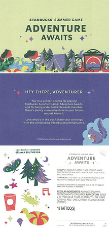 2023 SUMMER GAME - ADVENTURE AWAITS - WINNER CARD AND TATTOOS