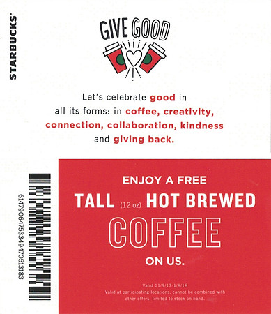2017 GIVE GOOD - FREE COFFEE VOUCHER