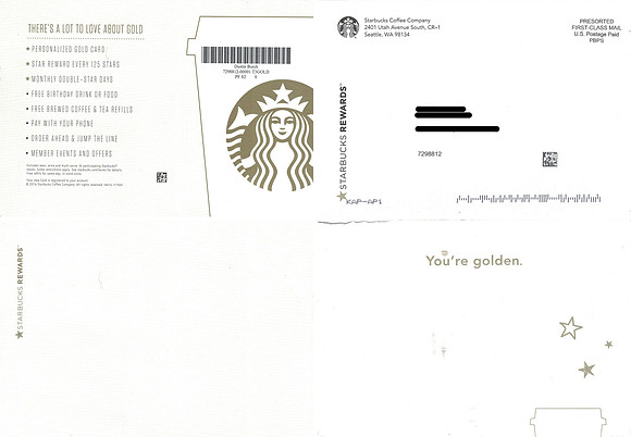 2016 GOLD - BACKING & ENVELOPE