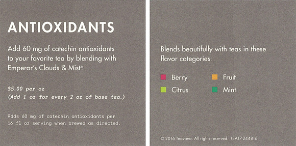 2016 TEAVANA - ANTIOXIDANTS - INFO CARD