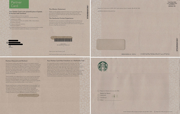 2011 PARTNER CARD - BACKING & ENVELOPE