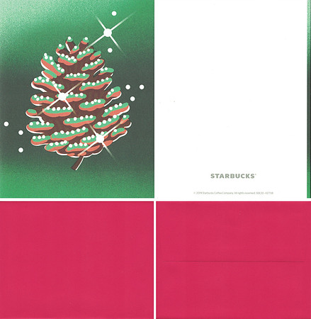 2019 STARBUCKS FOR LIFE - STATIONARY SET - PINECONE GREETING CARD