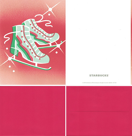 2019 STARBUCKS FOR LIFE - STATIONARY SET - SKATES GREETING CARD