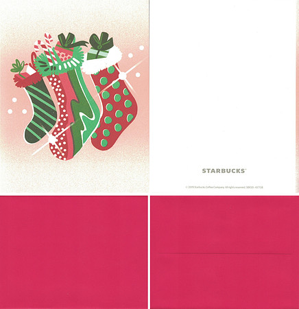 2019 STARBUCKS FOR LIFE - STATIONARY SET - STOCKINGS GREETING CARD
