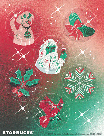 STARBUCKS FOR LIFE 2019 - STATIONARY SET - STICKER SHEET