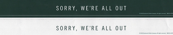 SORRY, WE'RE ALL OUT
