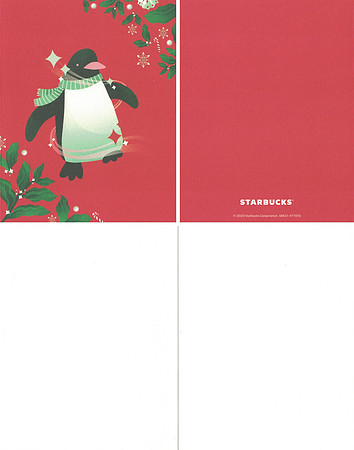 2020 STARBUCKS FOR LIFE - GREETING CARD SET - PENGUIN
