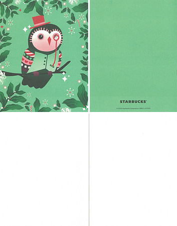 2020 STARBUCKS FOR LIFE - GREETING CARD SET - OWL