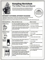 SAMPLING REVISITED - THE COFFEE PRESS AND BEYOND