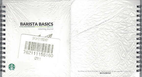 2013 BARISTA BASICS - LEARNING JOURNAL SKU011063167 UPDATED 2016