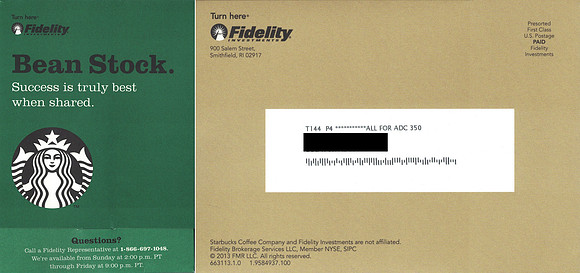 2013 FIDELITY BEAN STOCK - PARTNER MAILOUT